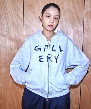 Gallery Logo Hoodie Zip-Up - Light Gray