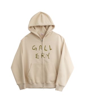 Gallery Logo Hoodie Zip-Up - Beige