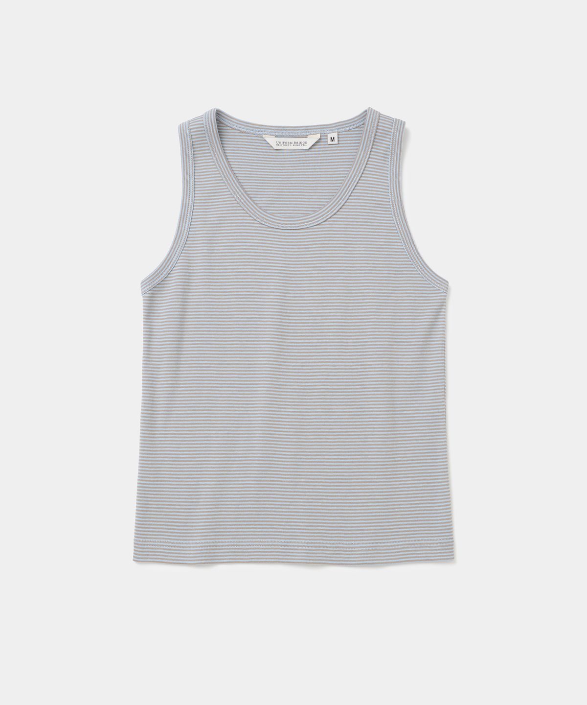 유니폼브릿지(UNIFORM BRIDGE) sleeveless stripe t-shirt(womens) sky blue