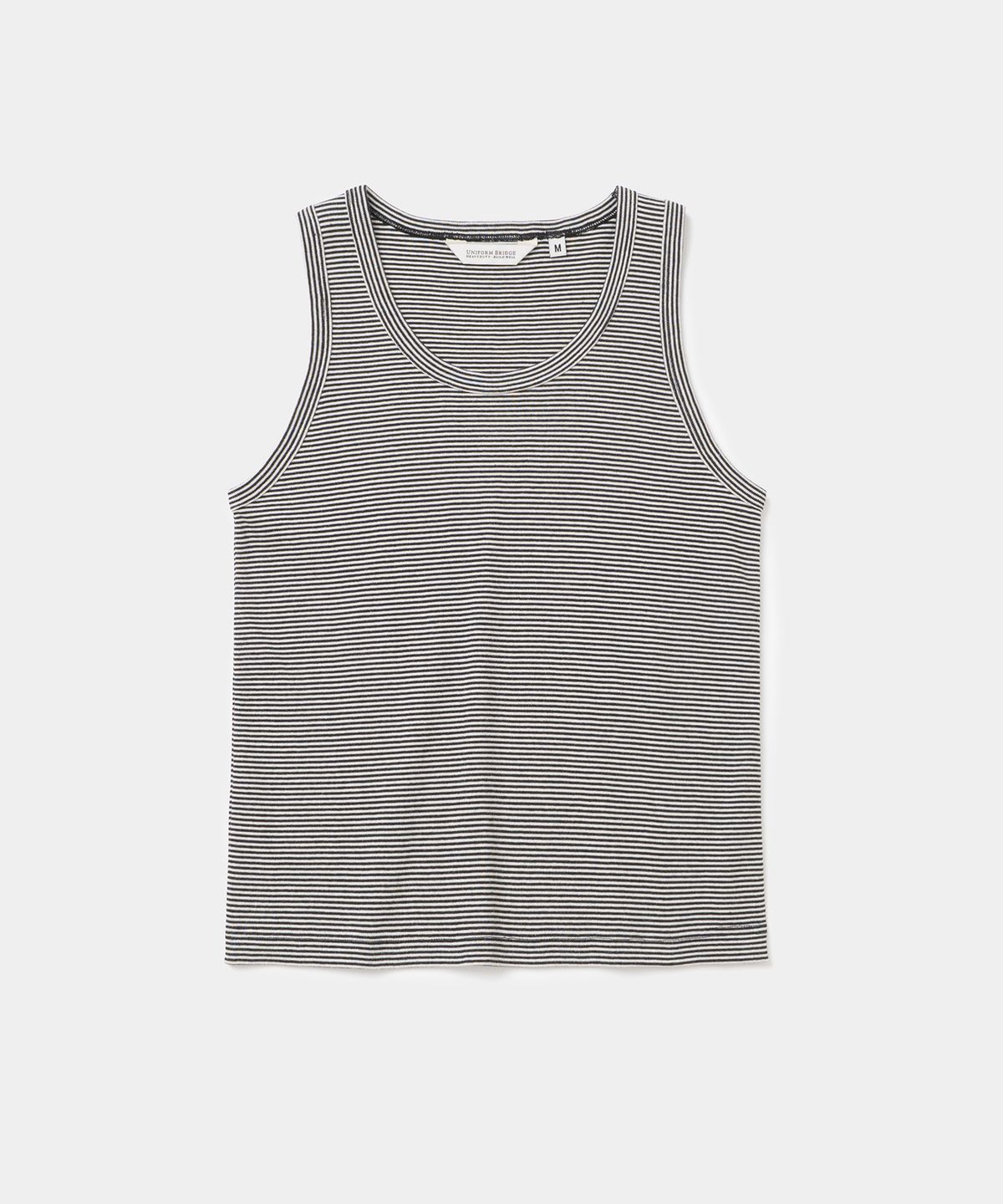 유니폼브릿지(UNIFORM BRIDGE) sleeveless stripe t-shirt(womens) black