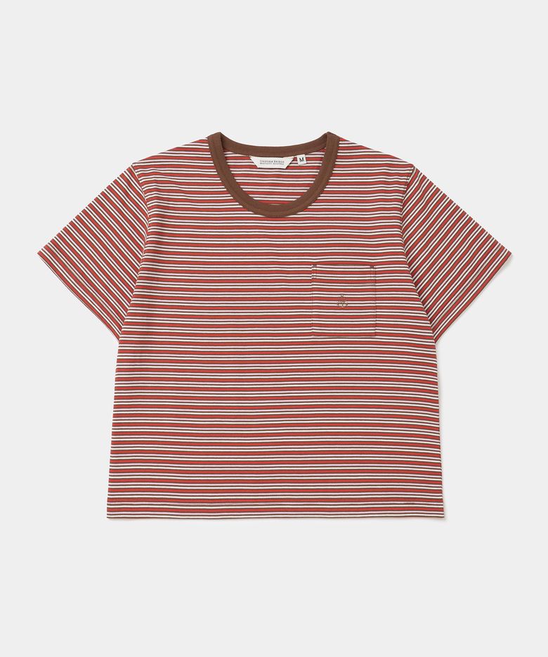 ubc multi stripe s/s t-shirt(womens) red
