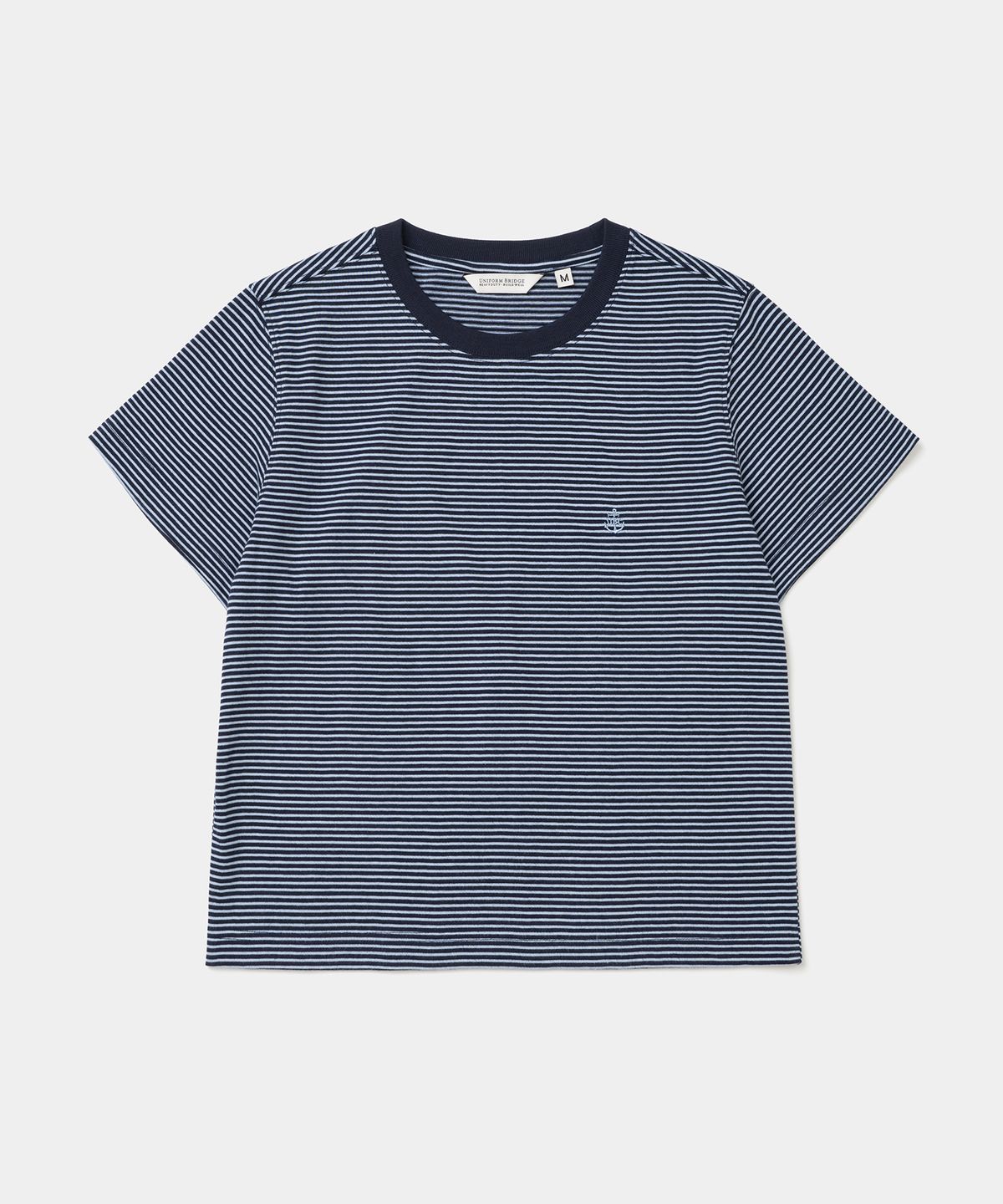 유니폼브릿지(UNIFORM BRIDGE) pin stripe s/s t-shirt(womens) blue