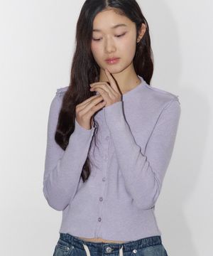 데미지 포인트 베이직 라운드 버튼업 니트 가디건 _3COLOR