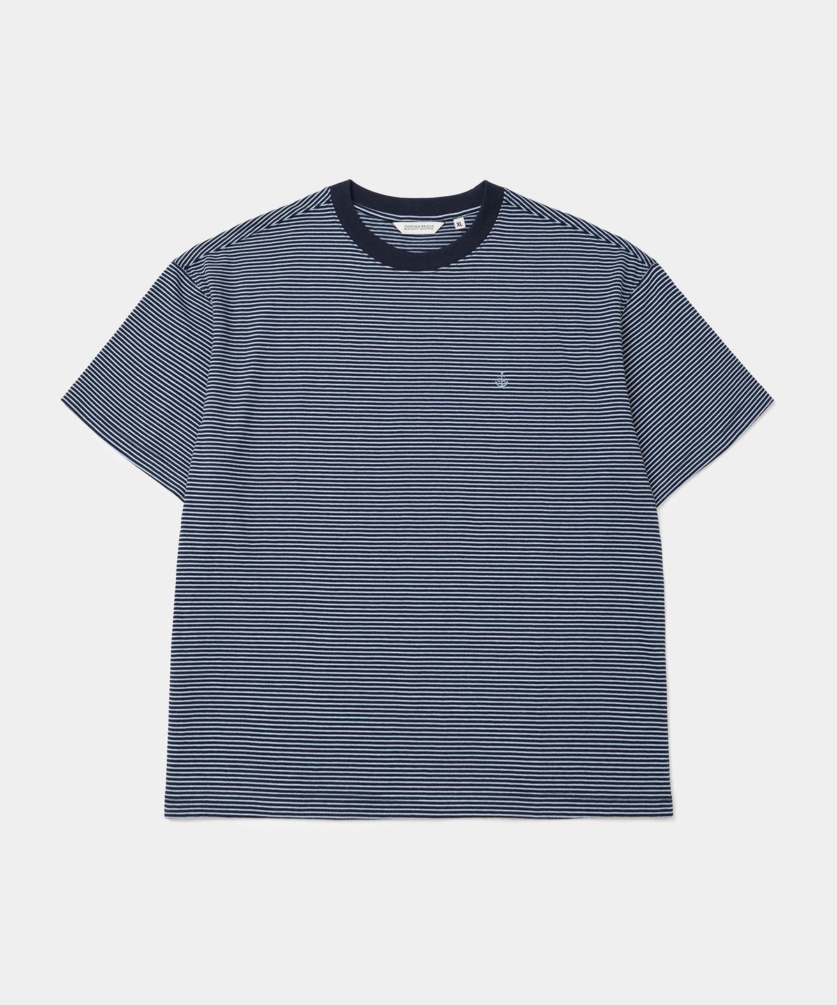 유니폼브릿지(UNIFORM BRIDGE) pin stripe s/s t-shirt blue