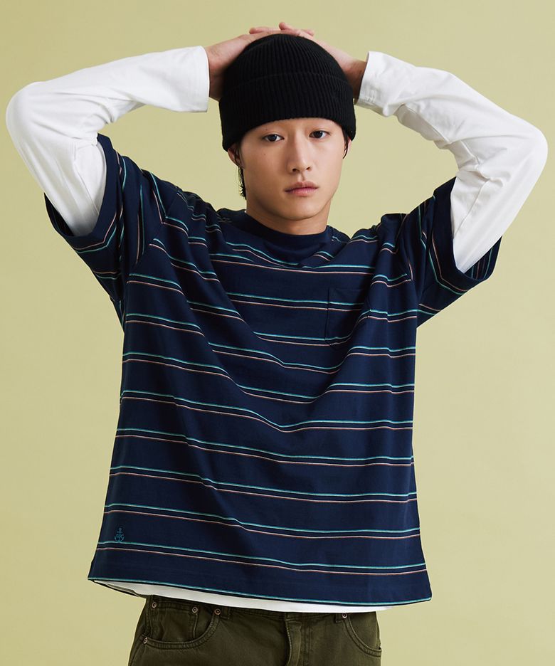 vintage stripe s/s t-shirt navy