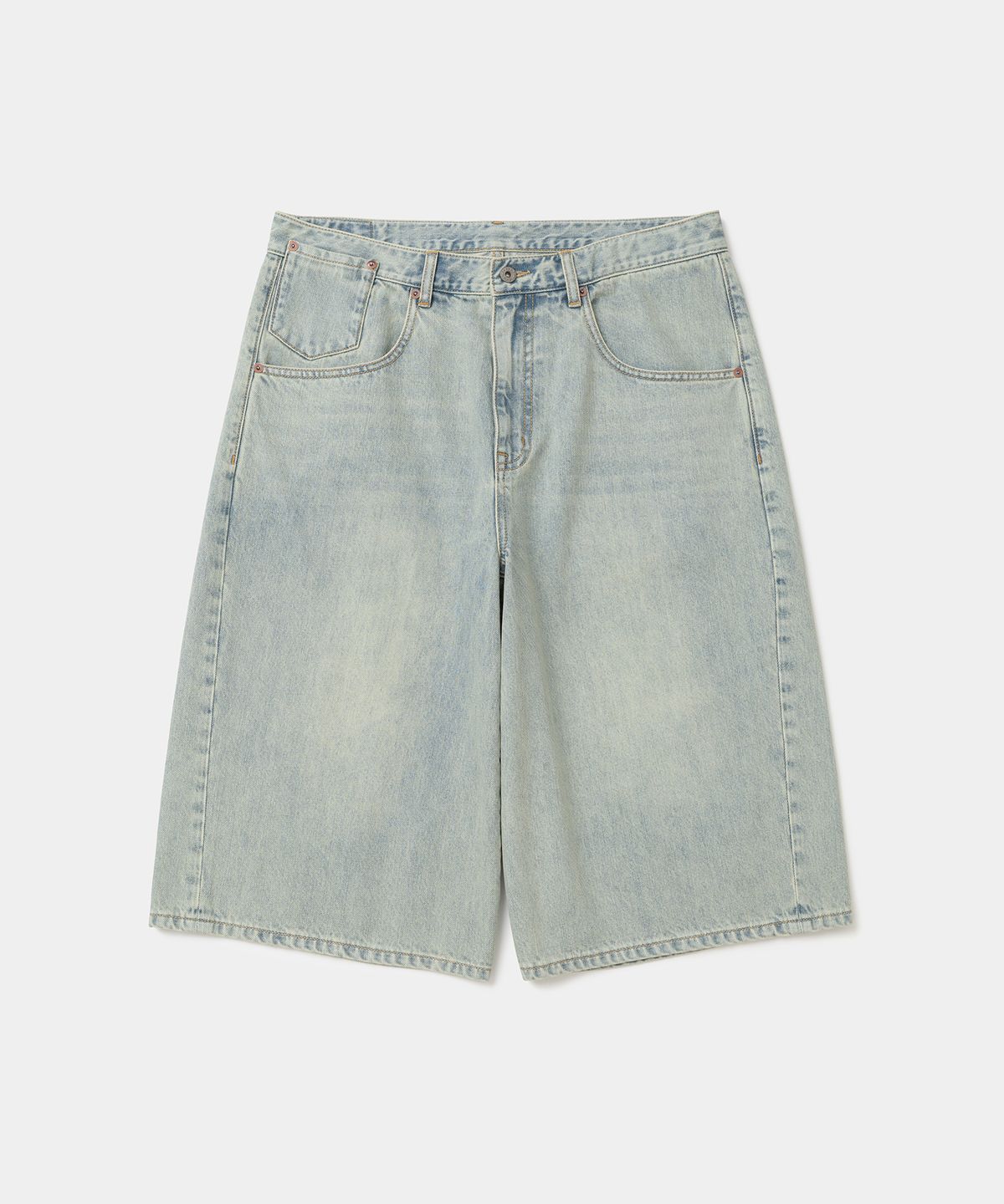 유니폼브릿지(UNIFORM BRIDGE) denim bermuda shorts 11.5oz light indigo