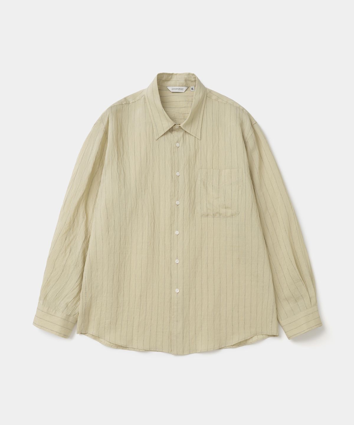 유니폼브릿지(UNIFORM BRIDGE) linen blended stripe shirt light yellow