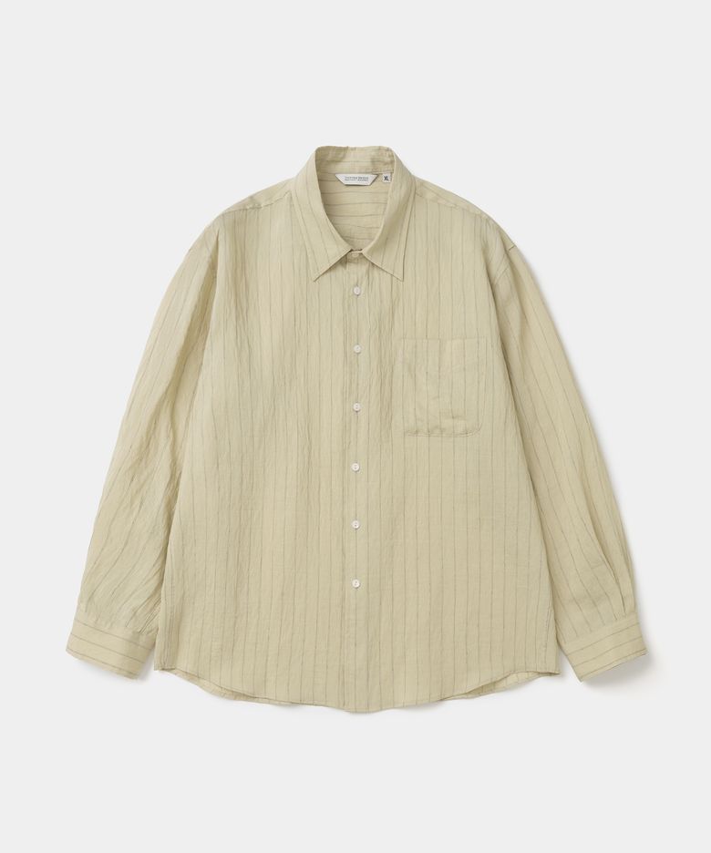 linen blended stripe shirt light yellow