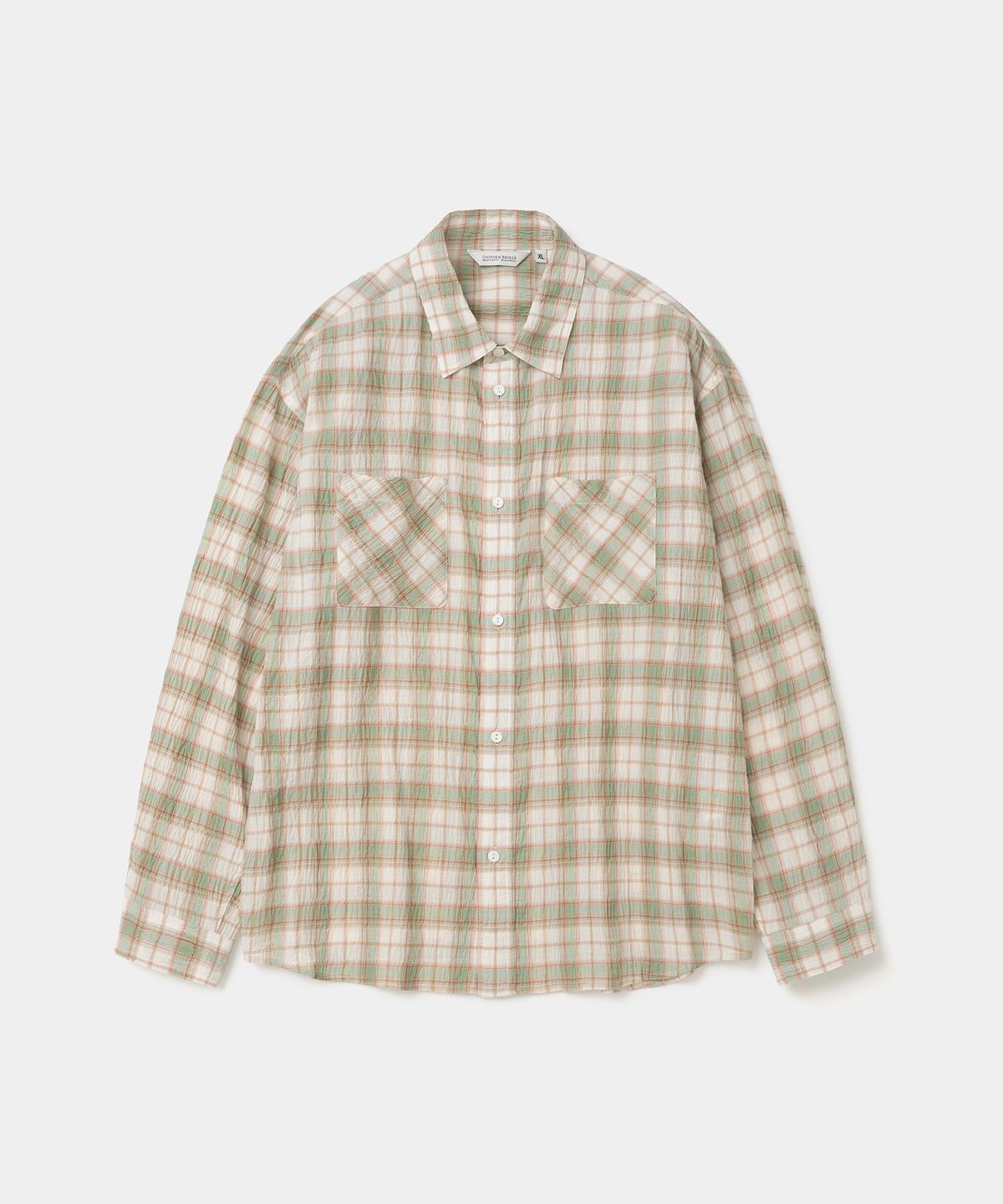 유니폼브릿지(UNIFORM BRIDGE) two pocket collar check shirt green