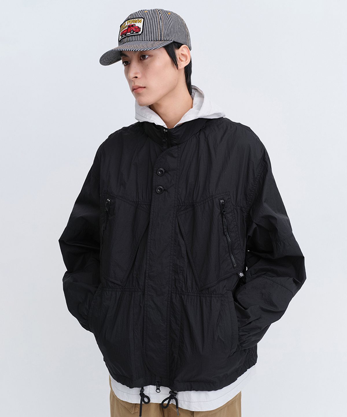 유니폼브릿지(UNIFORM BRIDGE) AE nylon utility jacket black