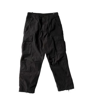 VINTAGE FIT 6 POCKETS CARGO PANTS - BLACK STONE