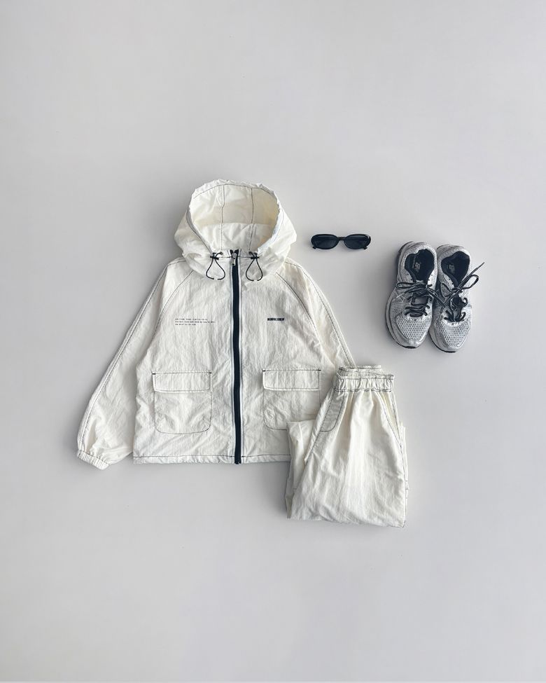 쉘터 윈드브레이커(크림)+폴딩 카고팬츠(크림) SET