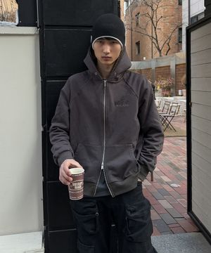 체크 레이어드 스타 패치 소프트 베이직 후드집업 자켓_2COLOR