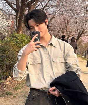 올데이 멀티 포켓 오버핏 싱글 카라 긴팔 셔츠 자켓 [그레이]