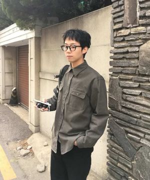 올데이 멀티 포켓 오버핏 싱글 카라 긴팔 셔츠 자켓 [차콜]