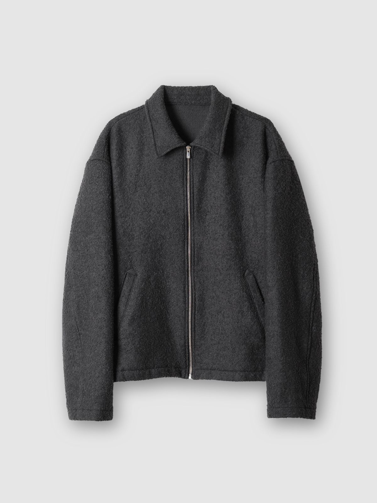 포커페이스(POKERFACE) BOILED WOOL BOUCLE JACKET CHARCOAL
