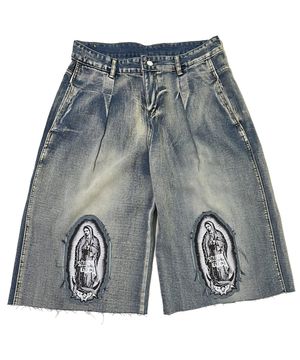 The Blessed Mary Denim Bermuda Shorts ((blue))