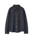 Museum Shirt Linen Check Charcoal/Blue