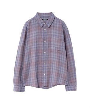 Museum Shirt Linen Check Purple