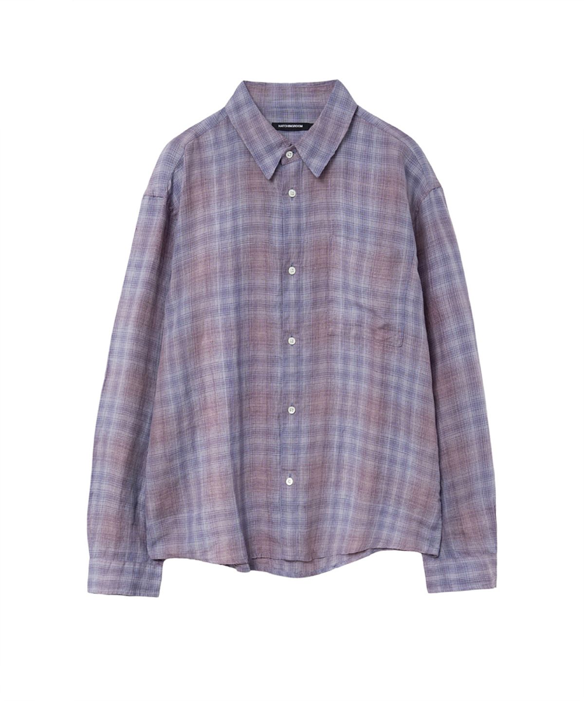 해칭룸(HATCHINGROOM) Museum Shirt Linen Check Purple
