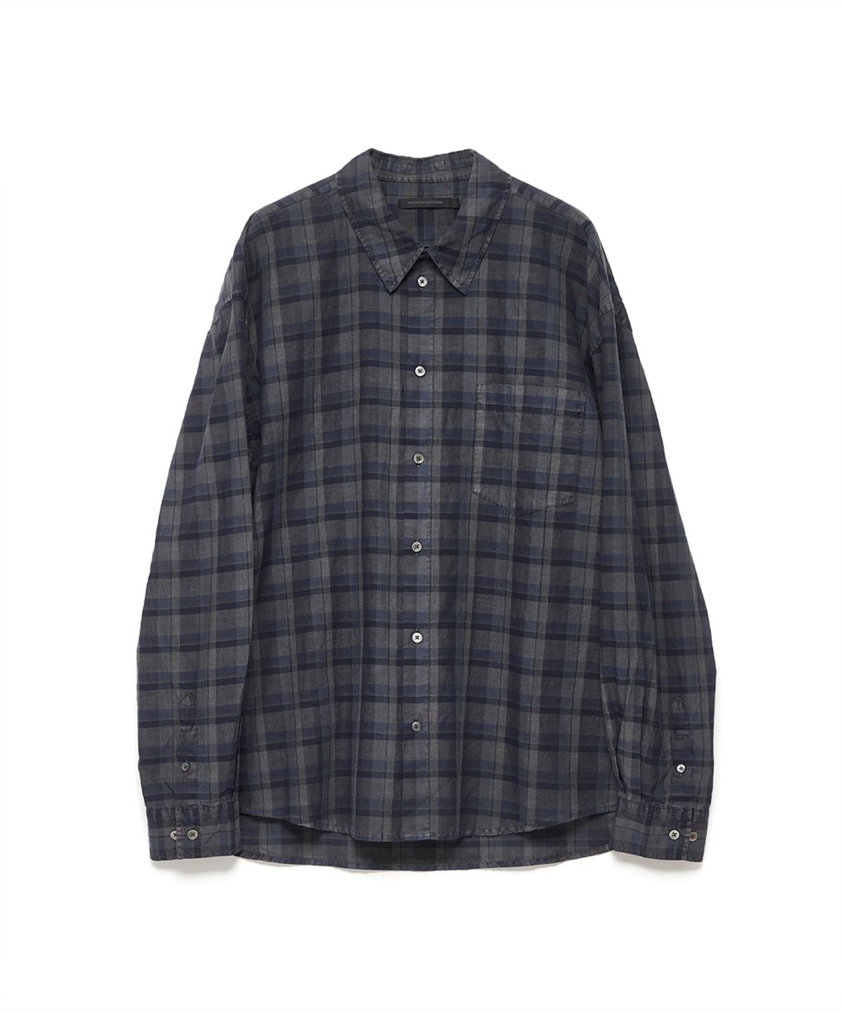 해칭룸(HATCHINGROOM) Classic Shirt Dyed Blue/Charcoal
