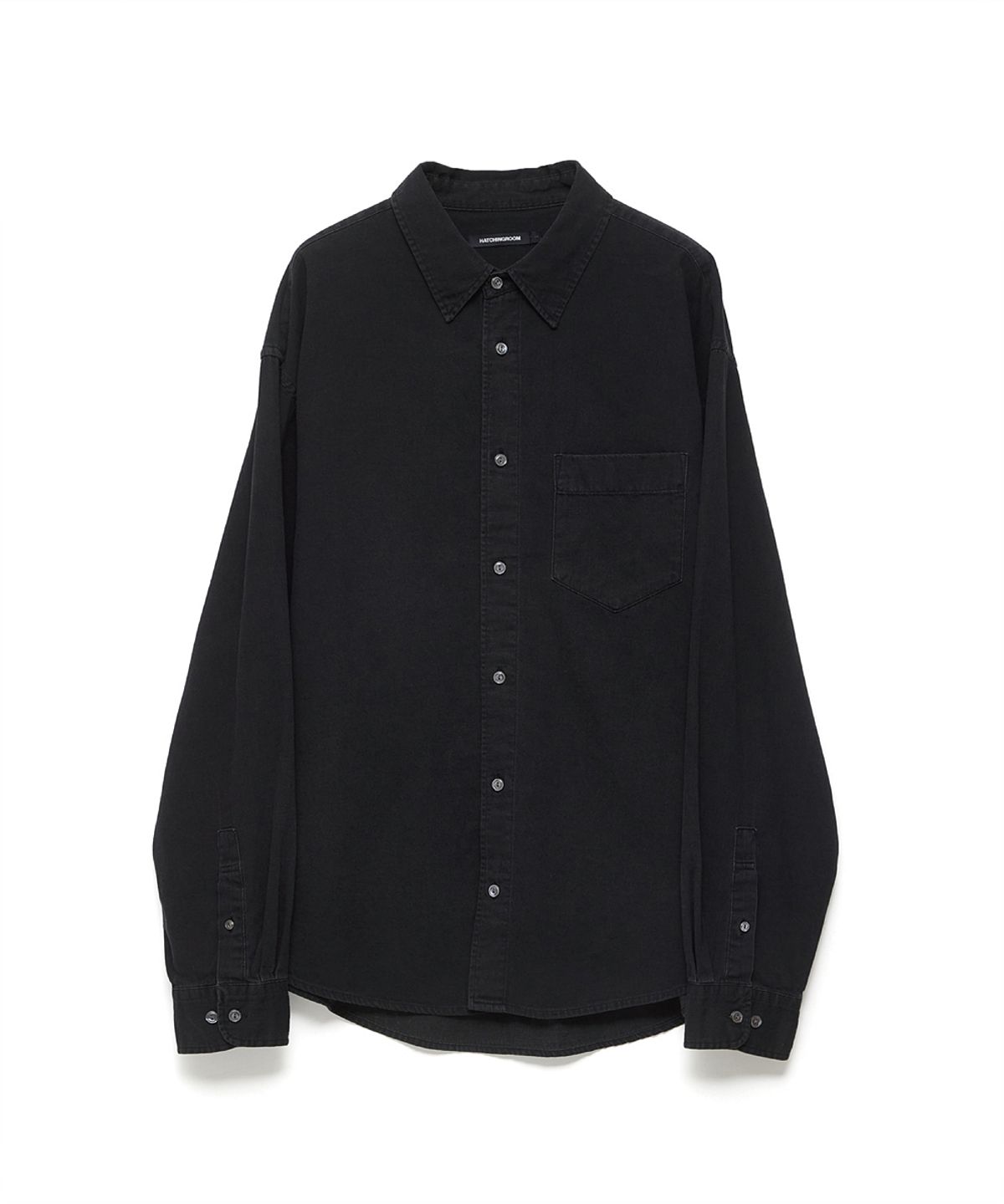해칭룸(HATCHINGROOM) Over Denim Shirt Jet Black