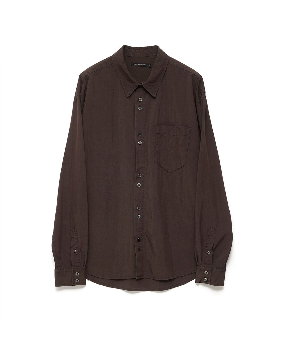 해칭룸(HATCHINGROOM) Rana Shirt Over Dyed Brown