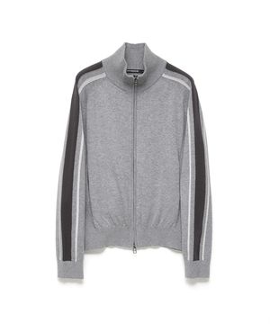 Track Zip Knit Cardigan Grey