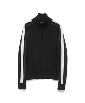 Track Zip Knit Cardigan Black