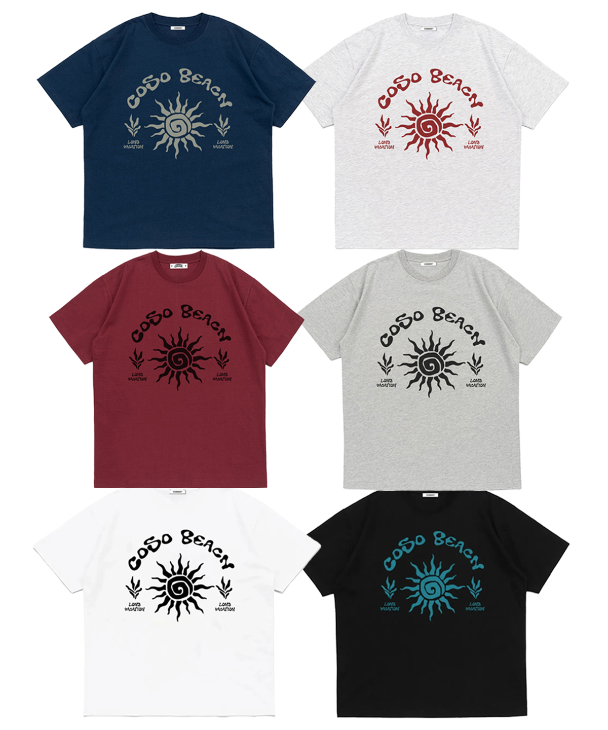 코소(COSO) CC 비치 아트웍 반팔 티셔츠 (6 COLORS)