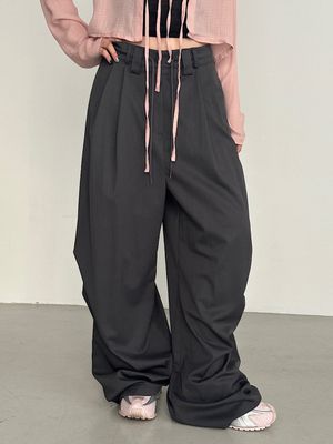 String Tuck Wide Pants (2C)