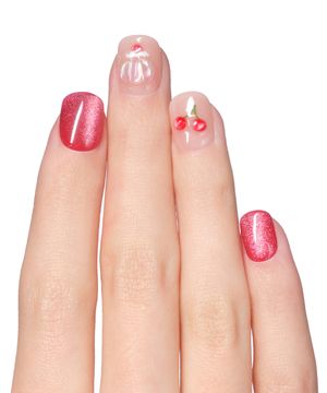 데싱디바 매직프레스 체리 푸딩(숏 스퀘어) 네일팁