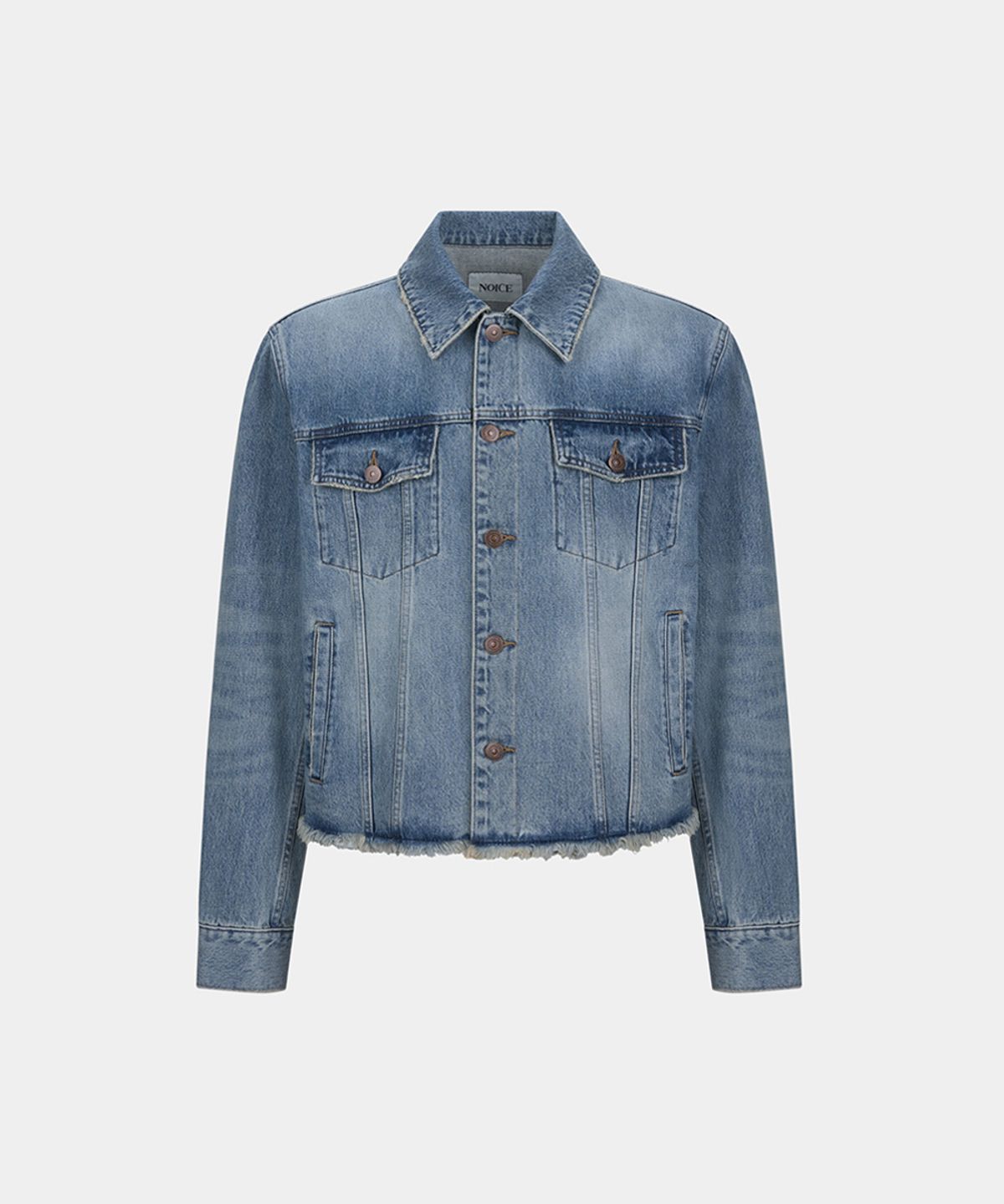 노이스(NOICE) DESTROYED WASHED DENIM JACKET - BLUE