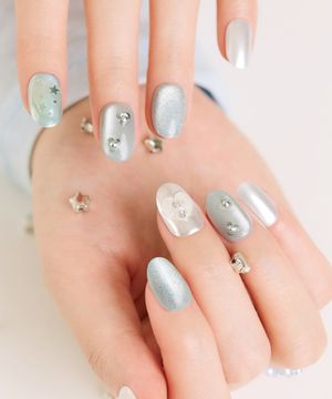 데싱디바 매직프레스 워터 레인(레귤러 오발) 네일팁