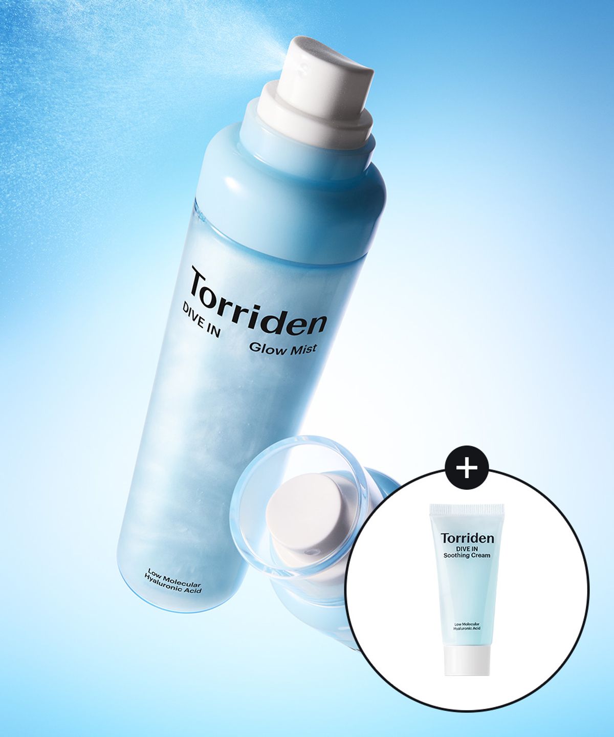 토리든(TORRIDEN) [SET] 다이브인 저분자 히알루론산 글로우 미스트 120ml X 2개 (+수딩크림 20ml)