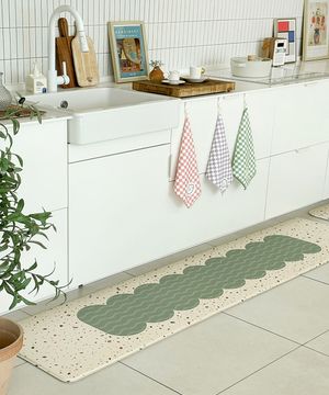 웨이브테라조 주방쿠션매트 pvc 싱크대 방수 다용도 키친