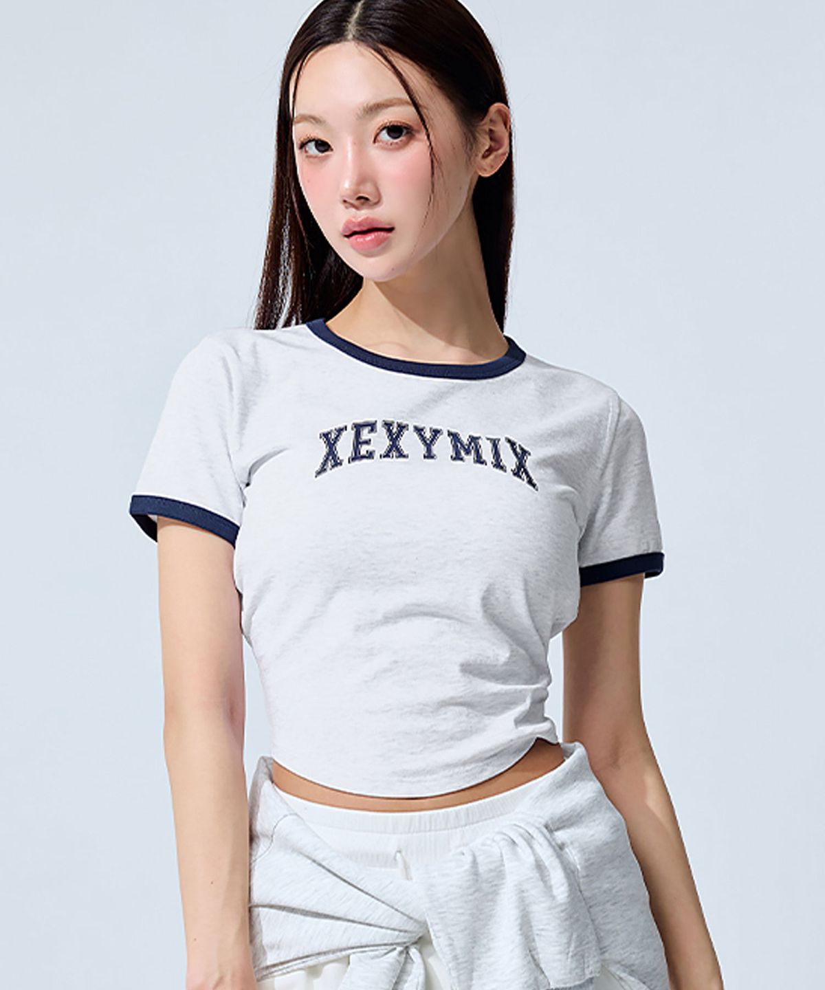 젝시믹스(XEXYMIX) 링거 아치로고 숏슬리브 XTFST04J3