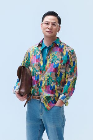 프리미엄 면 그래픽 슬림핏 캐주얼 셔츠 옐로우 YJFSUA578YE