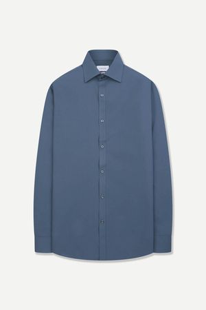 쿨 뱀부 솔리드 슬림핏 드레스 셔츠 네이비 YJFSUS562NY