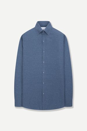 쿨터치 이지케어 스트라이프 슬림핏 셔츠 네이비YJFSIS360NY