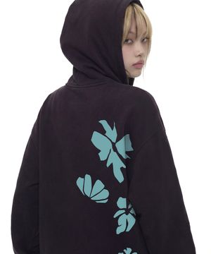 [UNISEX]STILL FLOWER 후드집업_BLACK