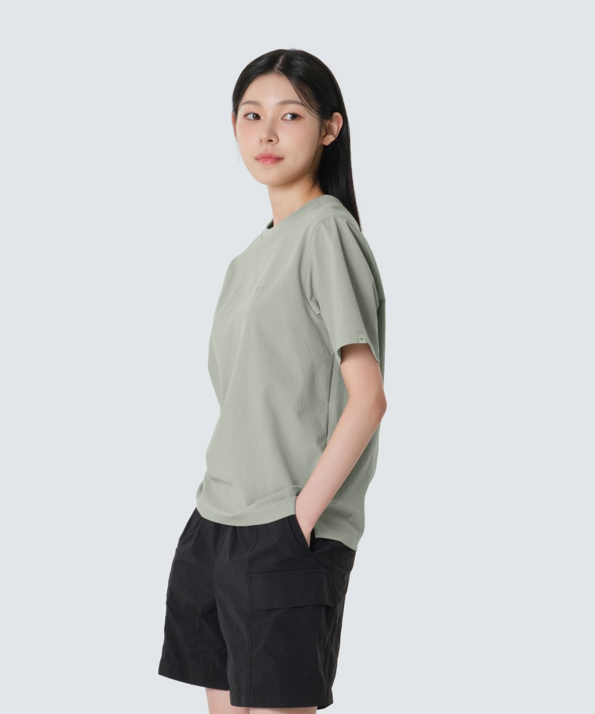 스노우피크 어패럴(SNOWPEAK APPAREL) 클래식 우븐 여성 반팔 티셔츠 (S26MWTTS17) Mint