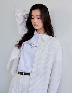 Classic Striped Shirt (Beige)