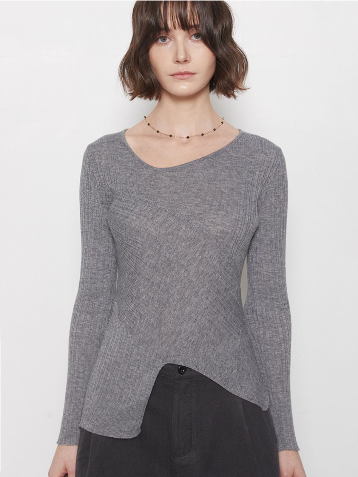 레이허(RAYHER) CUTTING LINE RIB KNIT[2COLORS]