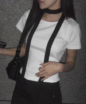 컴포트 보트넥 숏 슬리브 티셔츠