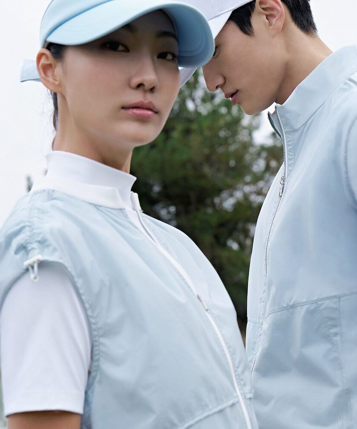빈폴골프(BEANPOLE GOLF) [B_under] 여성 라인 배색 하이넥 반소매 티셔츠 - 화이트