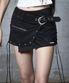 Stud Lace-Up Wrap Skirt (BLACK)