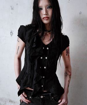 Mili Grunge Blouse (BLACK)