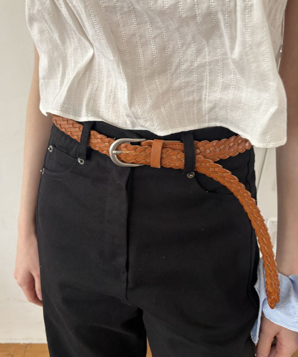 딜라이디(DELIDI) Hiems weaving belt (light brown)