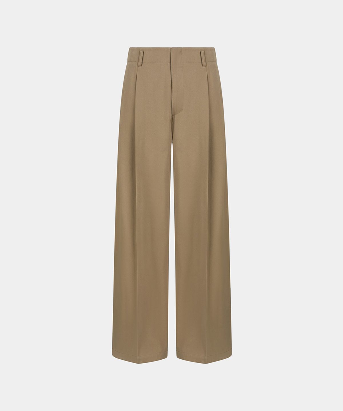 노이스(NOICE) COTTON TAILORED STRAIGHT PANTS - BEIGE